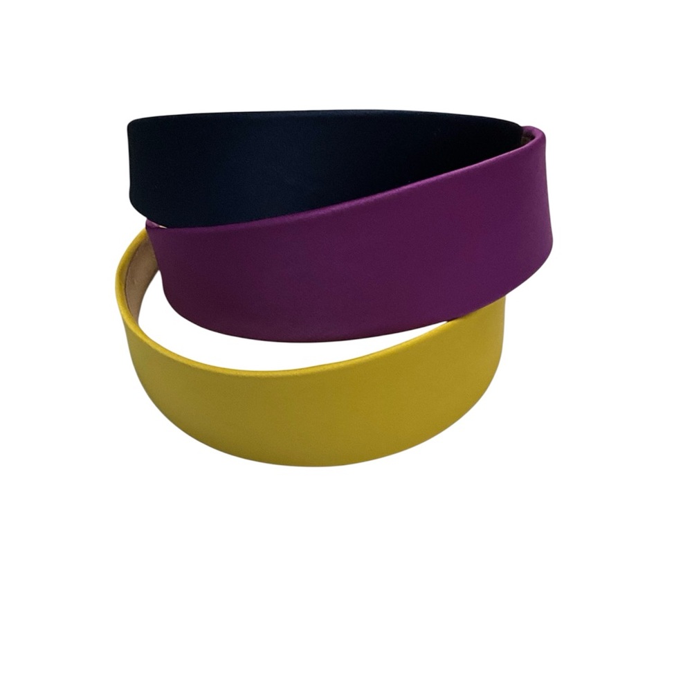 Stylish Black, Purple, and Yellow Headbands